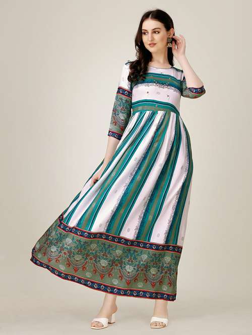 women multi color round neck anarkali kurta - 20317916 - Standard Image - 0