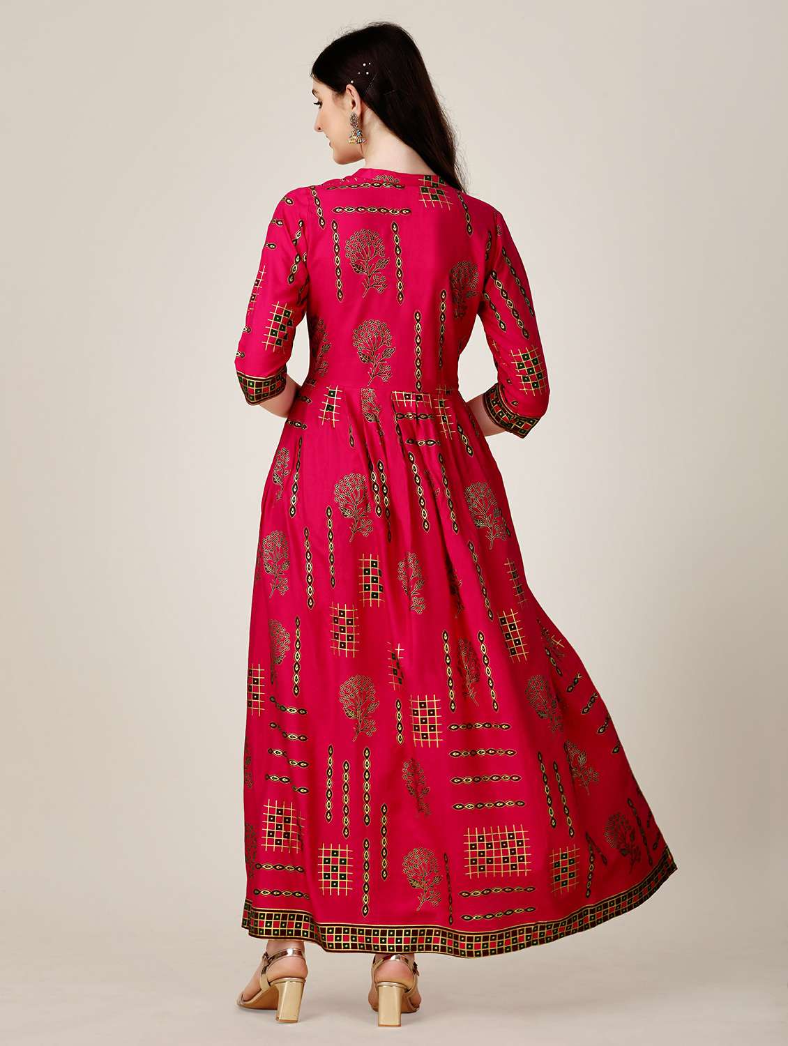pink colored a-line kurta - 20317928 - Standard Image - 3