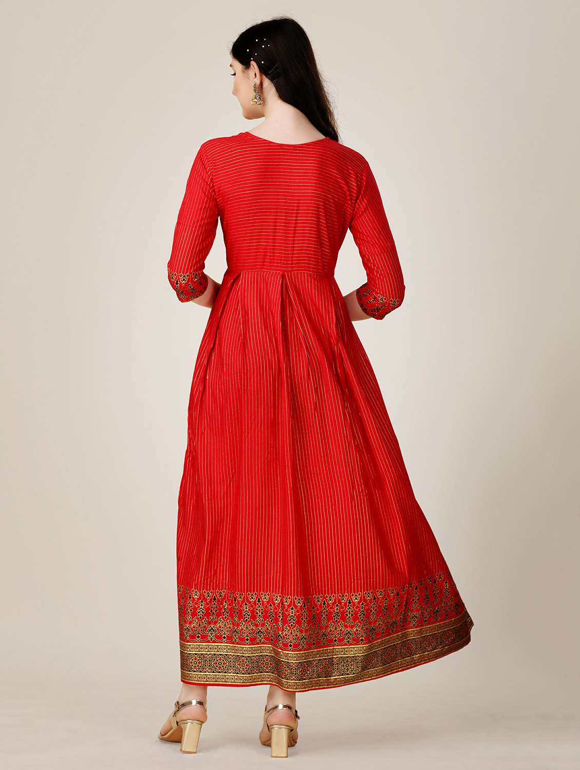 red colored a-line kurta - 20317930 - Standard Image - 3