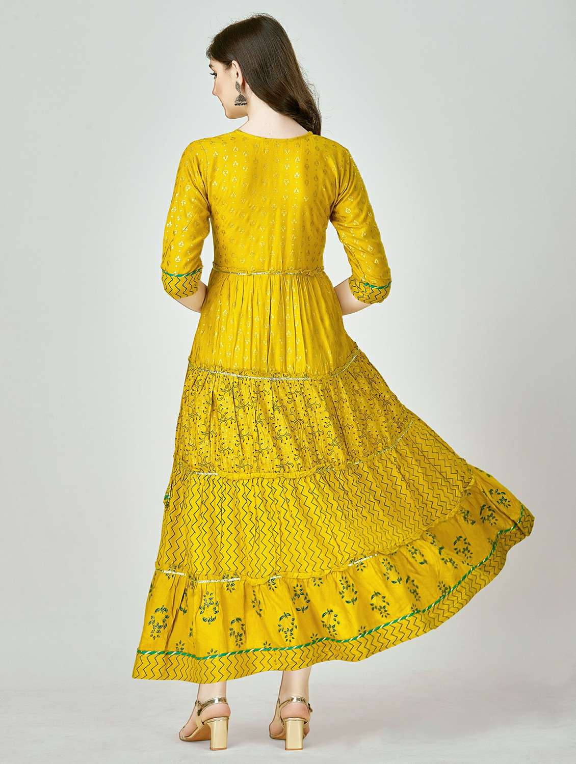 yellow colored anarkali kurta - 20317942 -  Standard Image - 3