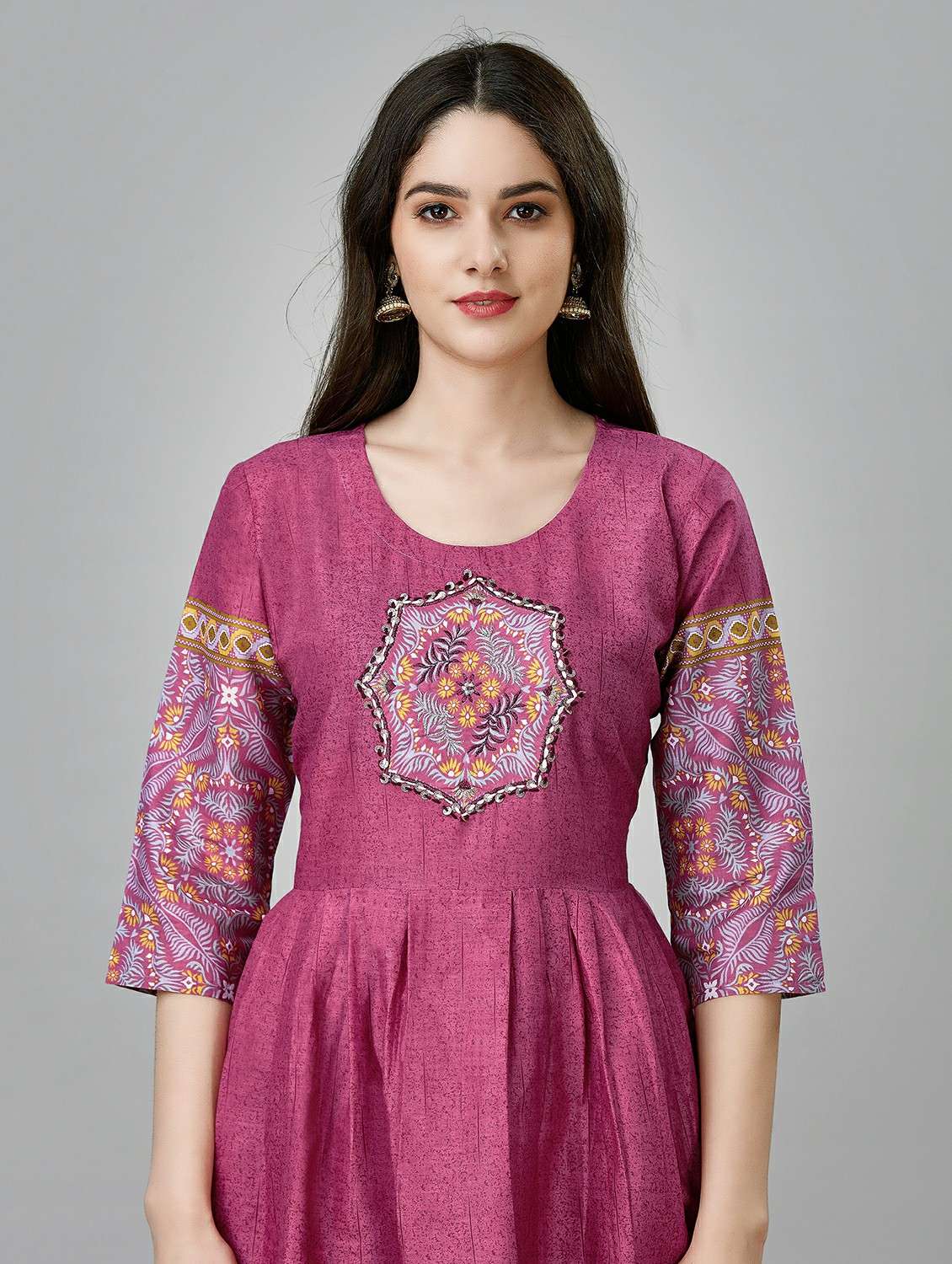 pink colored a-line kurta - 20317950 -  Standard Image - 3