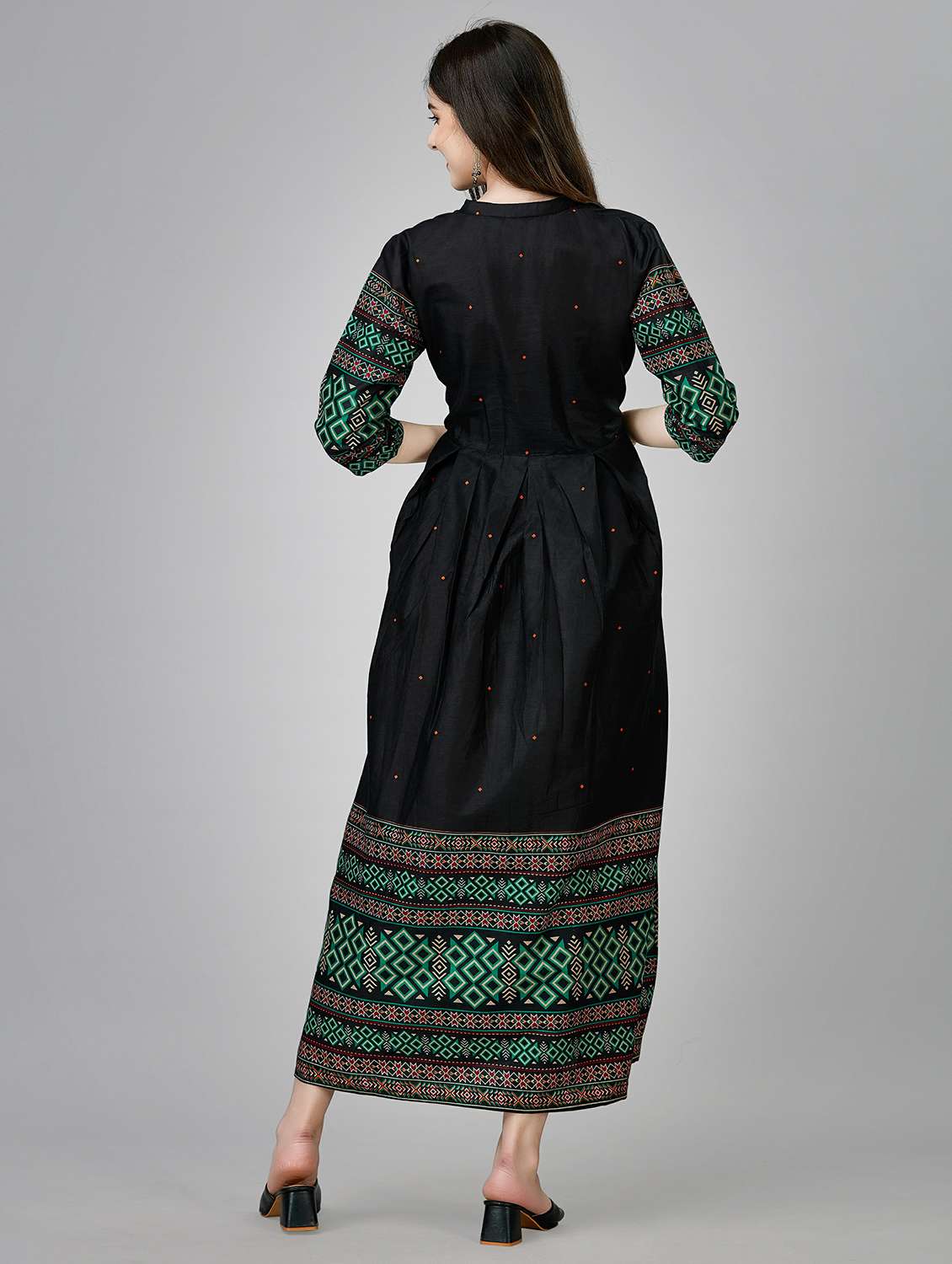 teal colored a-line kurta - 20317954 -  Standard Image - 3