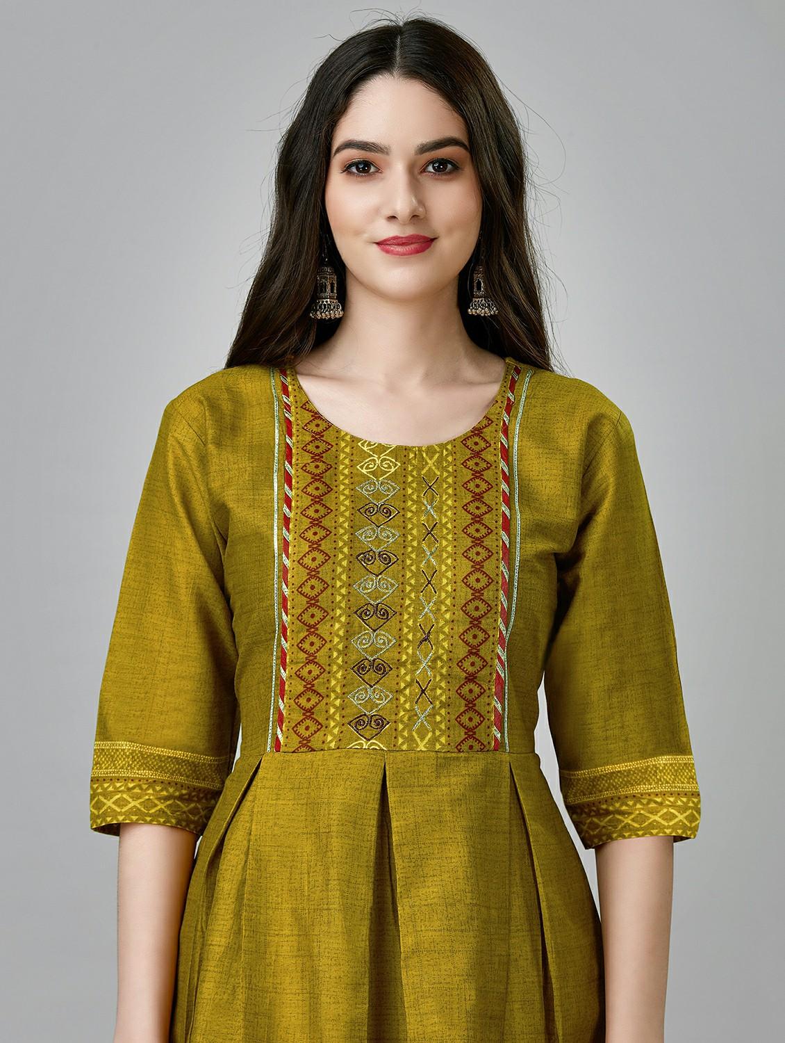 green colored a-line kurta - 20317960 - Standard Image - 3