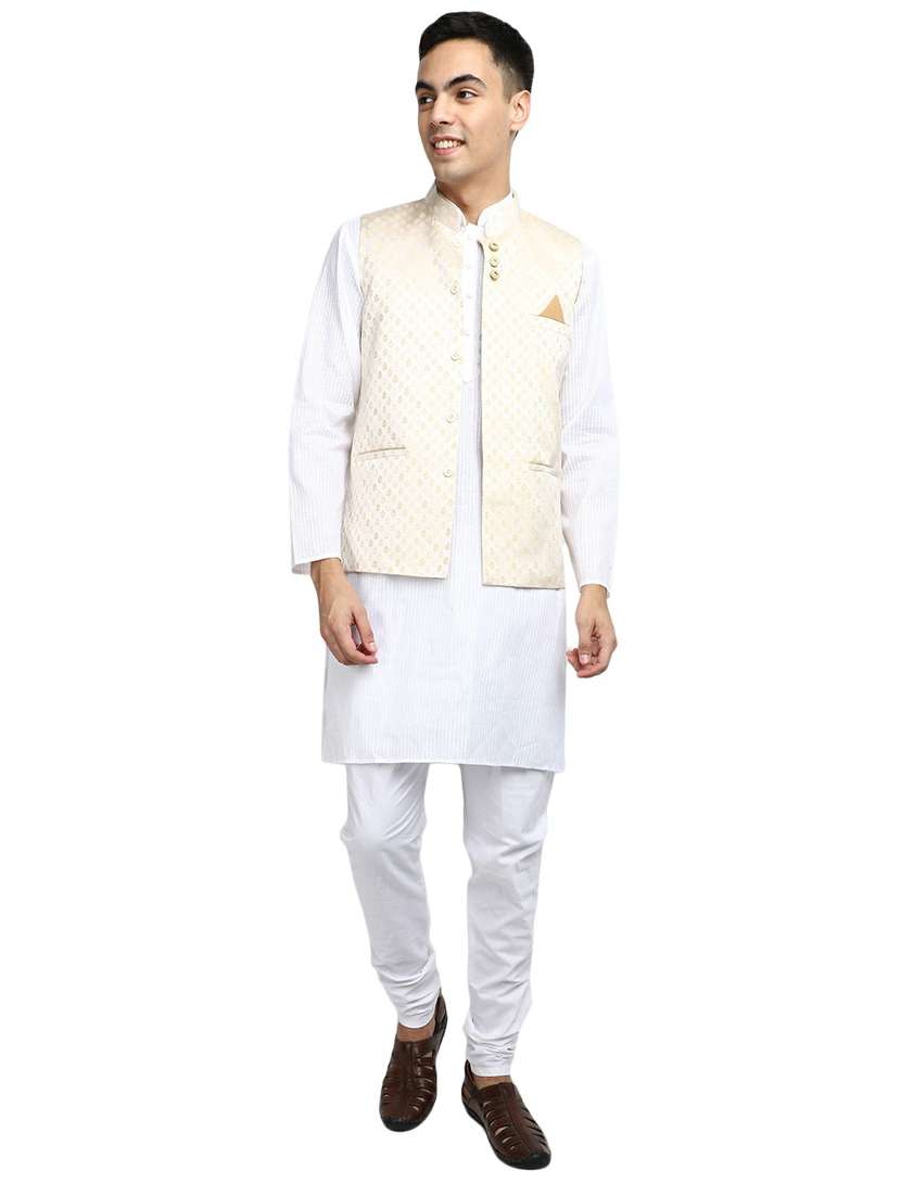 men mandarin neck cotton nehru jacket - 20318039 -  Standard Image - 3