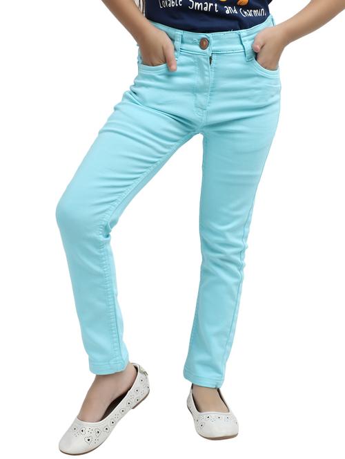 girls solid slim fit jeans - 20318418 -  Standard Image - 0