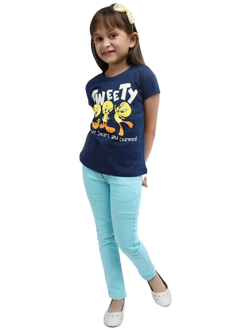girls solid slim fit jeans - 20318418 - Standard Image - 3