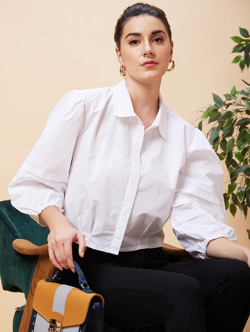 women white cotton shirt style top - 20318628 - Standard Image - 5