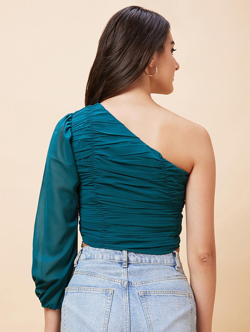 women green polyester crop top - 20318636 - Standard Image - 3