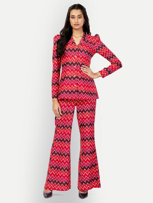 women multi color lapel neck co-ord sets - 20318831 - Standard Image - 0