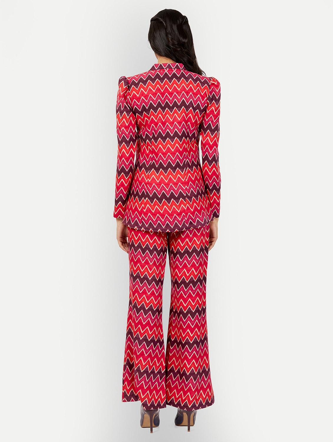 women multi color lapel neck co-ord sets - 20318831 - Standard Image - 3