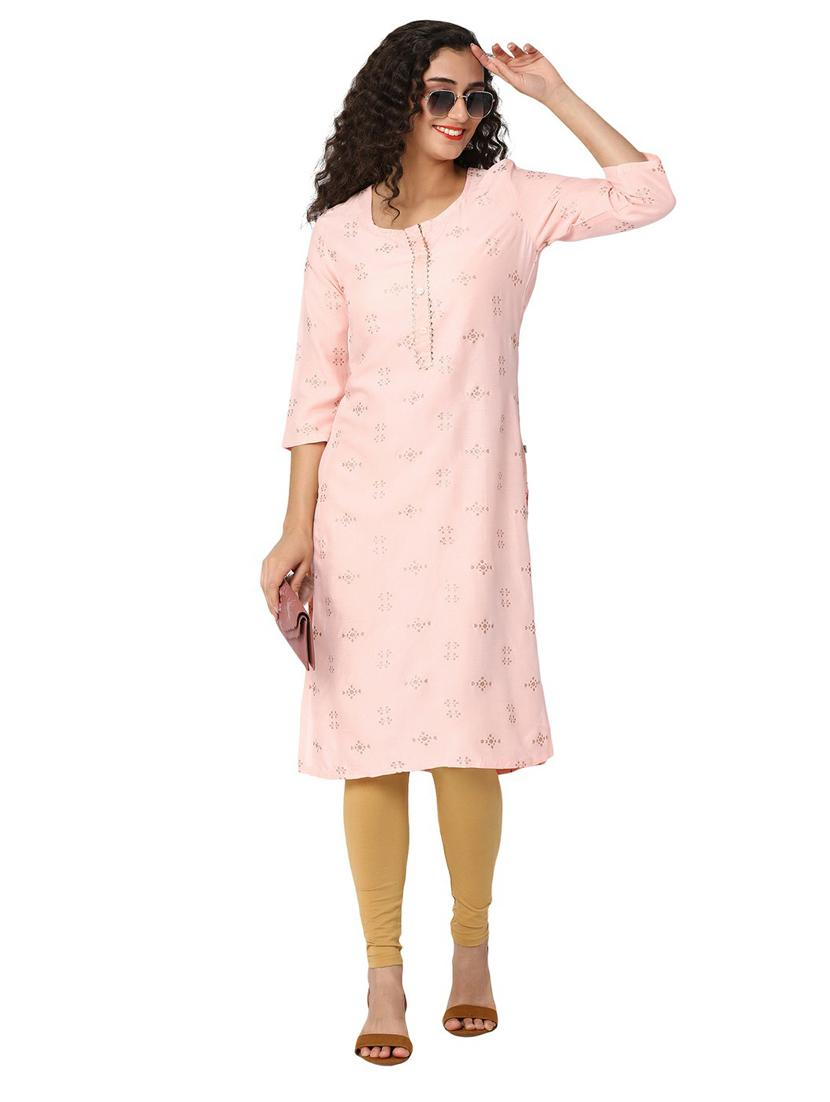 women rosewater round neck straight kurta - 20319651 - Standard Image - 3