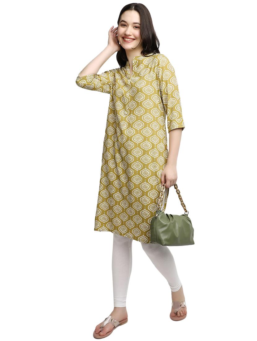 printed mandarin neck straight kurta - 20319691 - Standard Image - 3