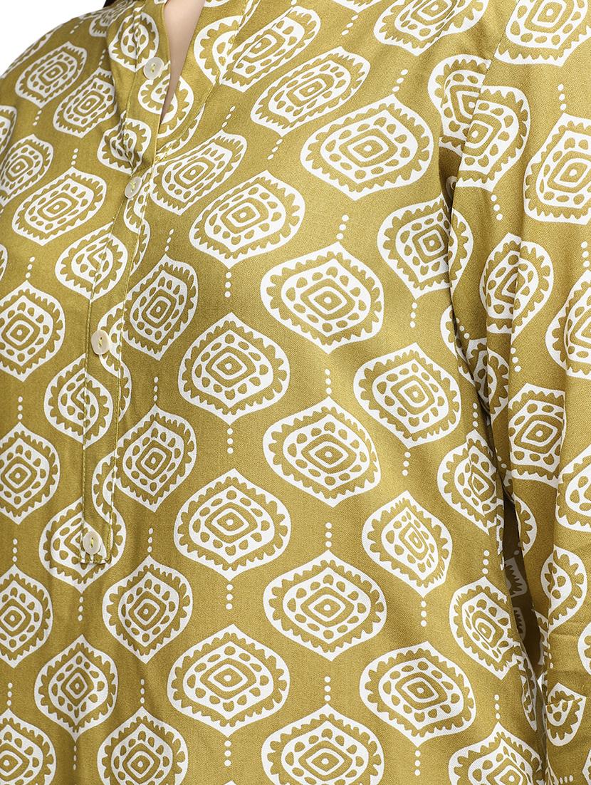 printed mandarin neck straight kurta - 20319691 - Standard Image - 5