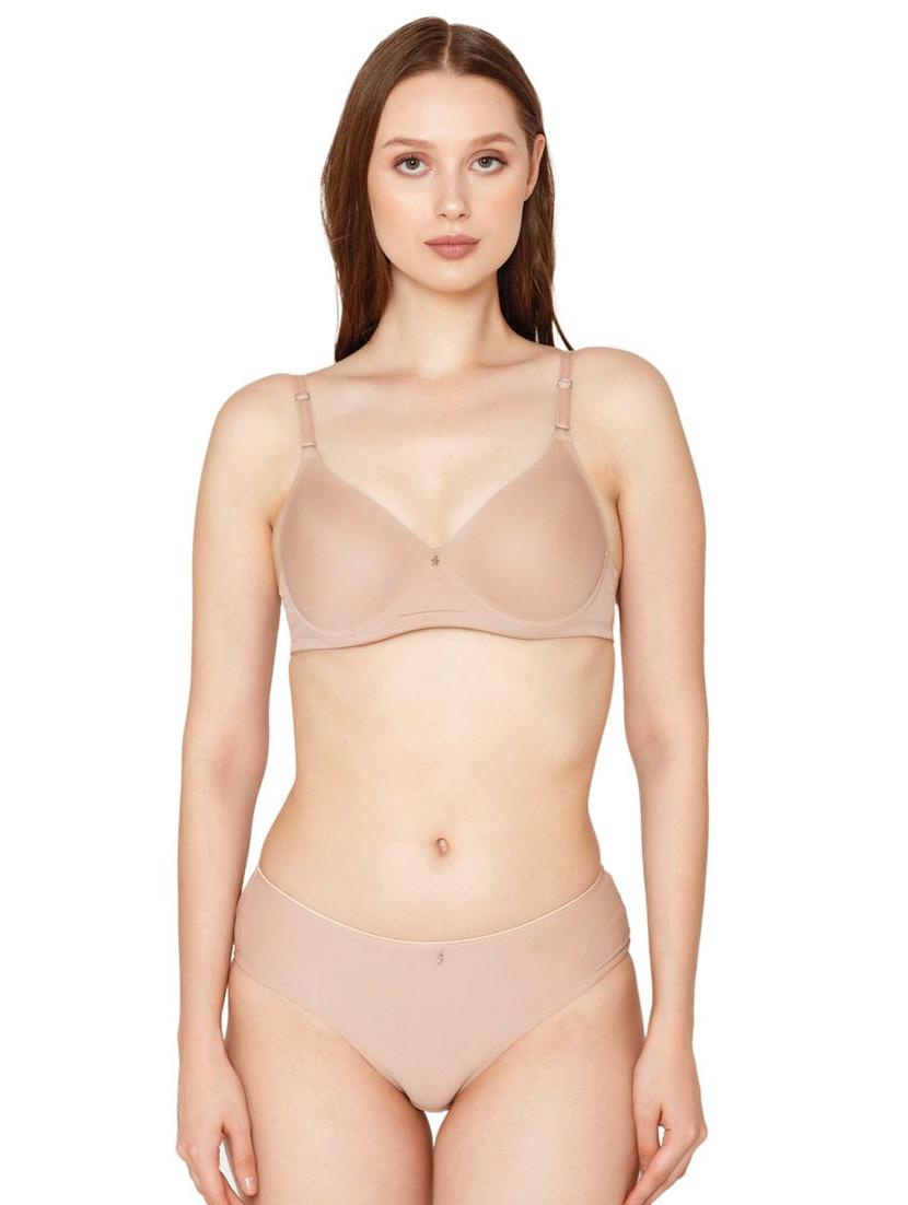 beige solid bra and panty set - 20322095 - Zoom Image - 0