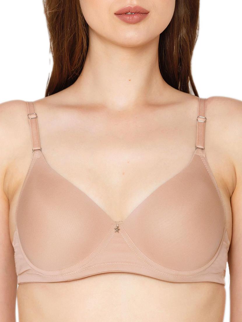 beige solid bra and panty set - 20322095 - Standard Image - 3