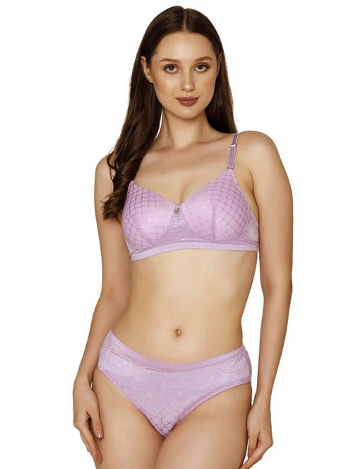 purple lace bra and panty set - 20322107 - Standard Image - 0