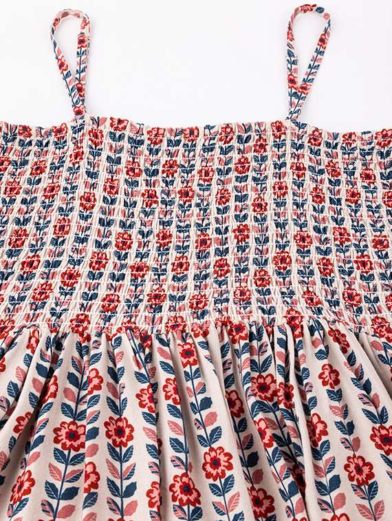  floral print shoulder strap fit & flare dress - 20322925 -  Standard Image - 3