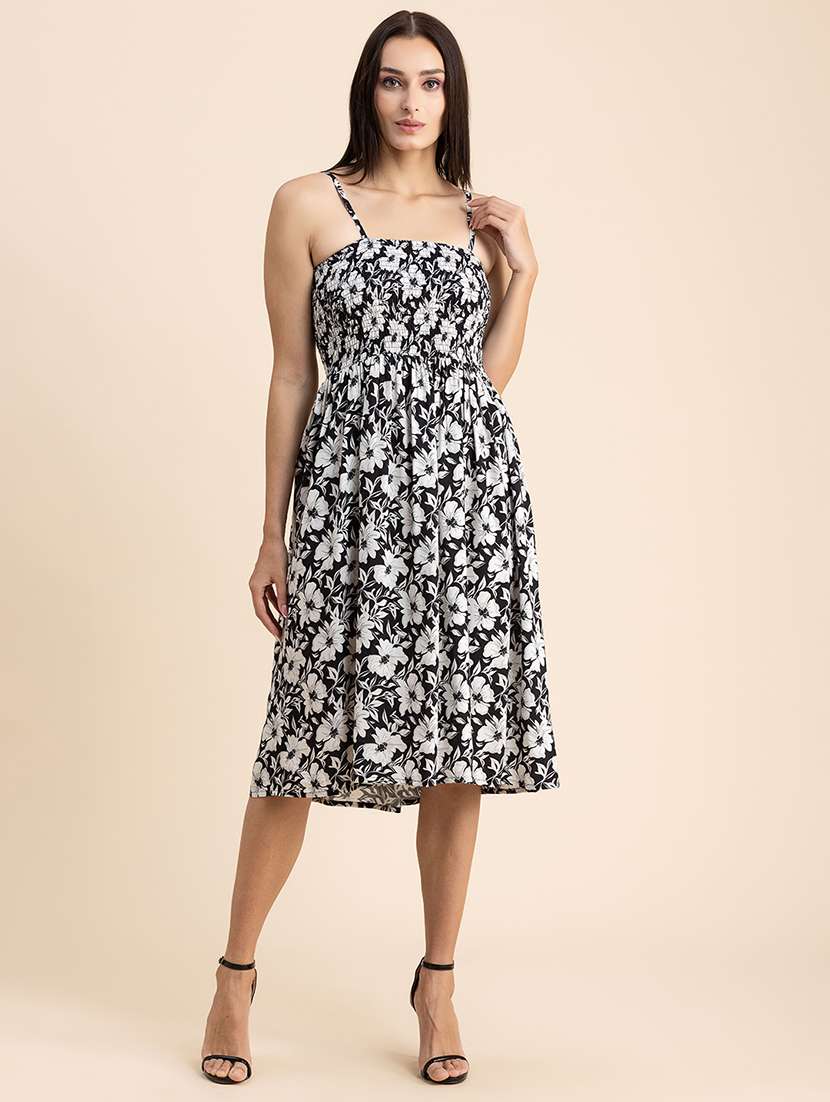 black floral fit & flare dress with shrug - 20322953 -  Standard Image - 3