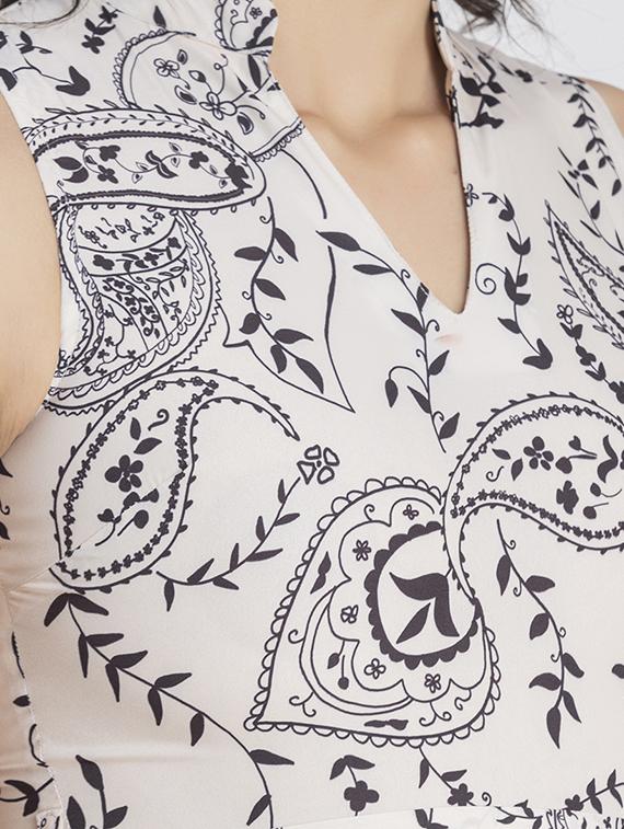 beige paisley print empire line dress - 20322959 - Standard Image - 3