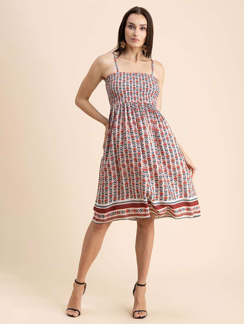 multi colored floral fit & flare dress - 20322960 -  Standard Image - 3