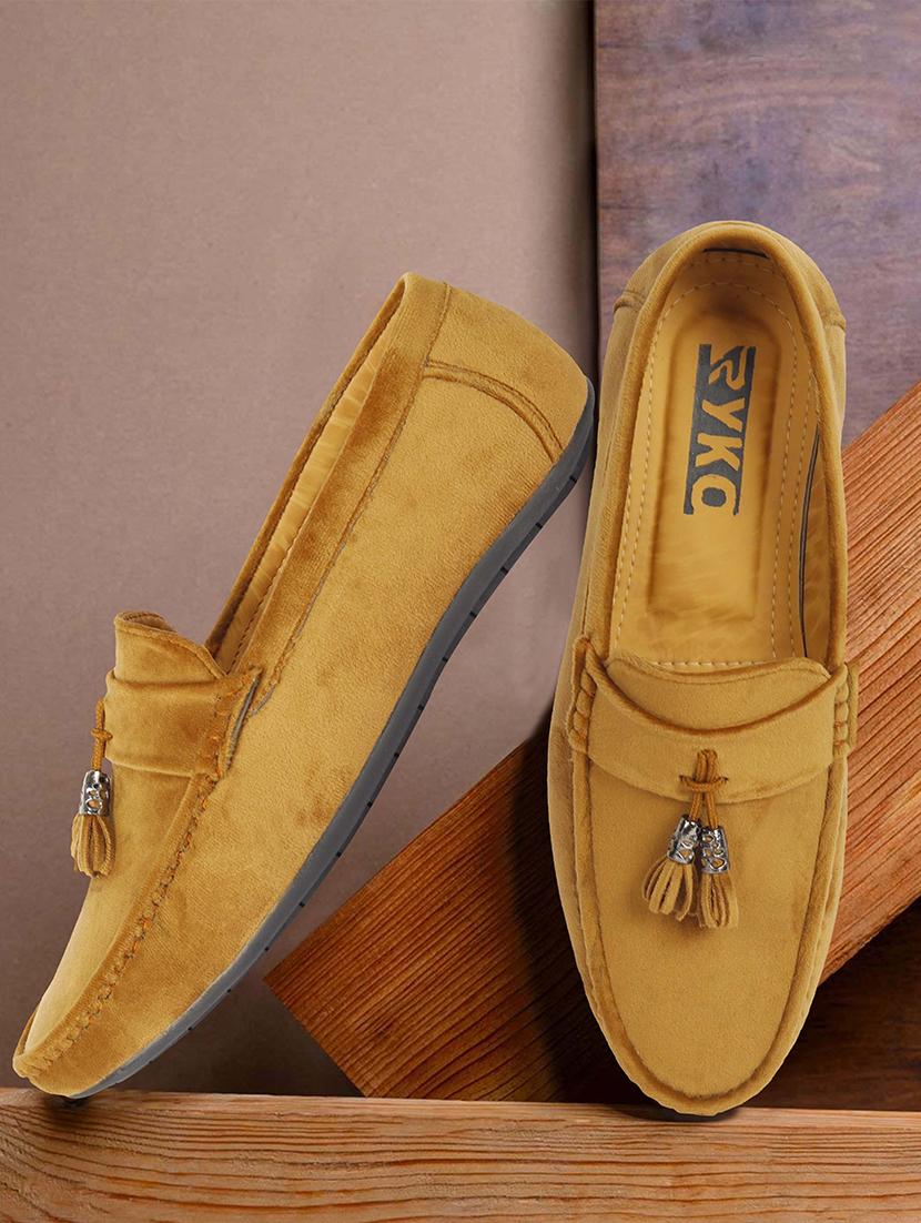 men slip on tassle detailing loafers