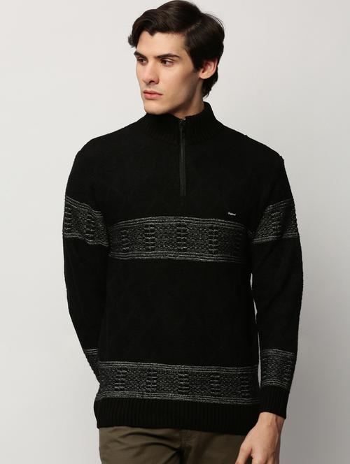 men black turtle neck acrylic pullover - 20322986 -  Standard Image - 0