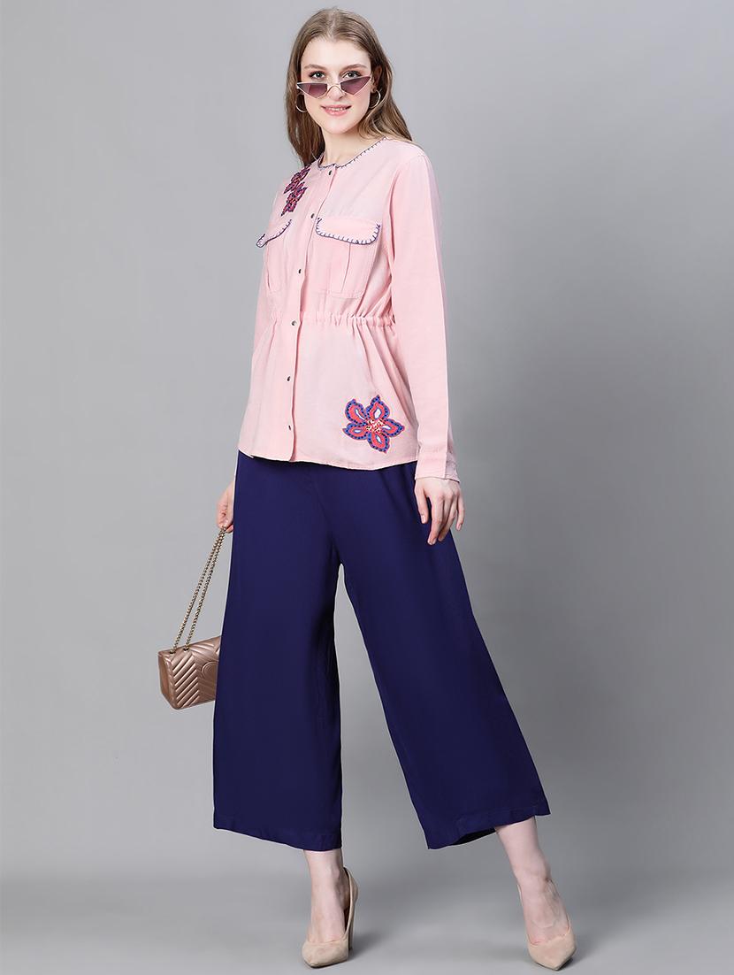 solid navy blue pleated trouser - 20323062 - Standard Image - 3