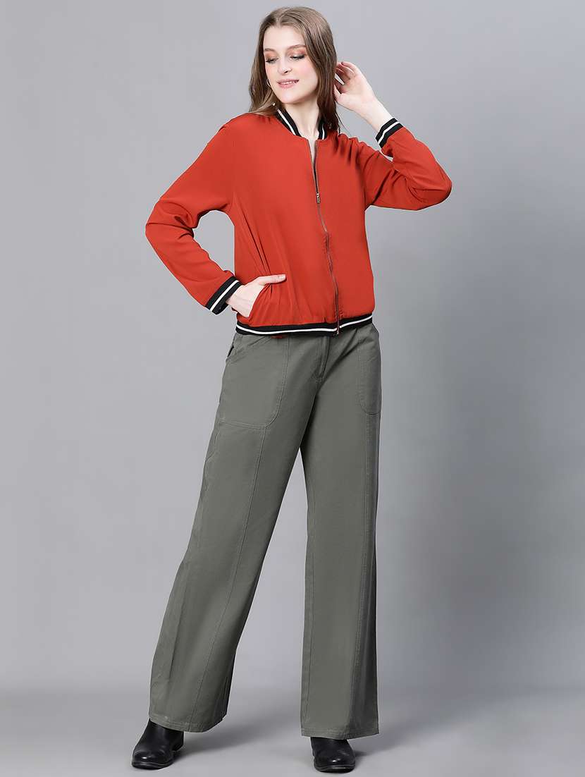 women red stripes bomber jacket - 20323092 -  Standard Image - 3