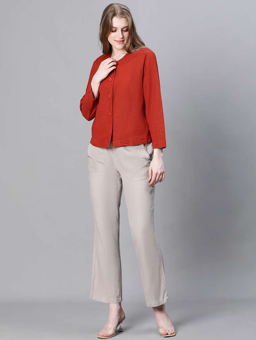 red solid regular jacket - 20323098 -  Standard Image - 3