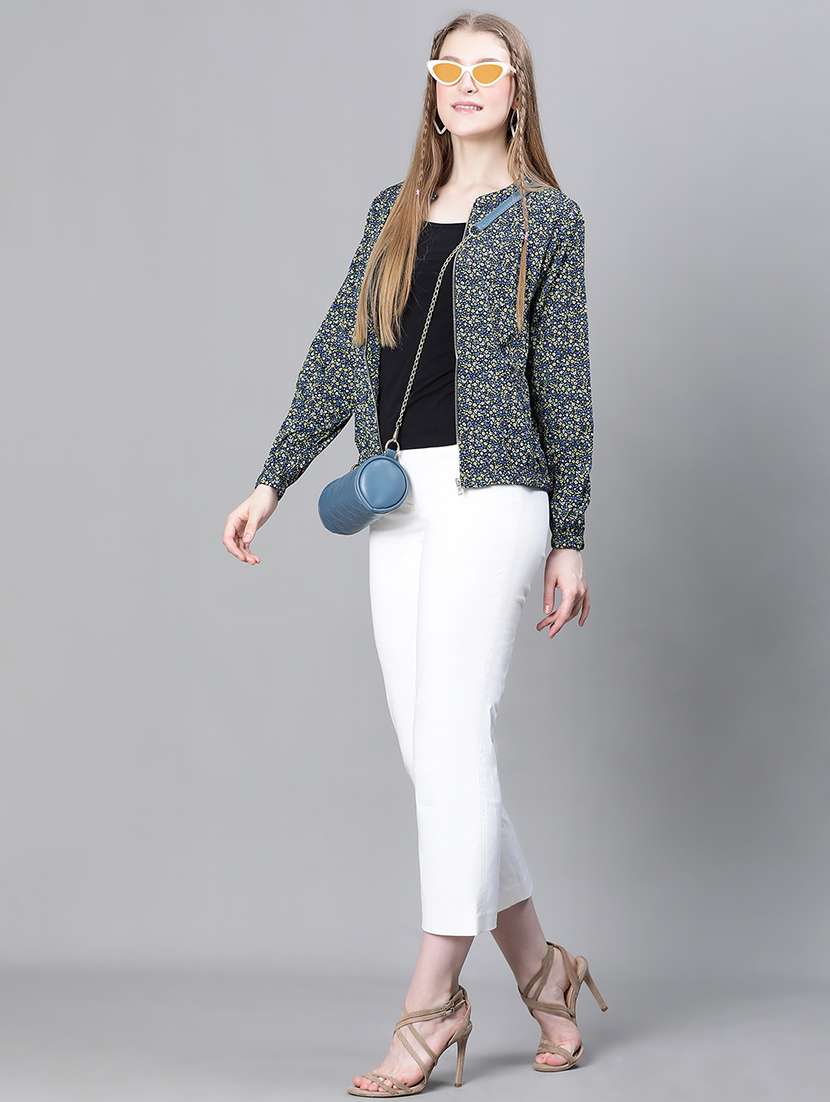black floral print regular jacket - 20323116 - Standard Image - 3