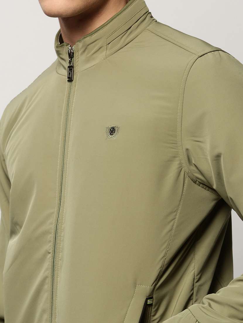 olive green nylon bomber jacket - 20325208 -  Standard Image - 5