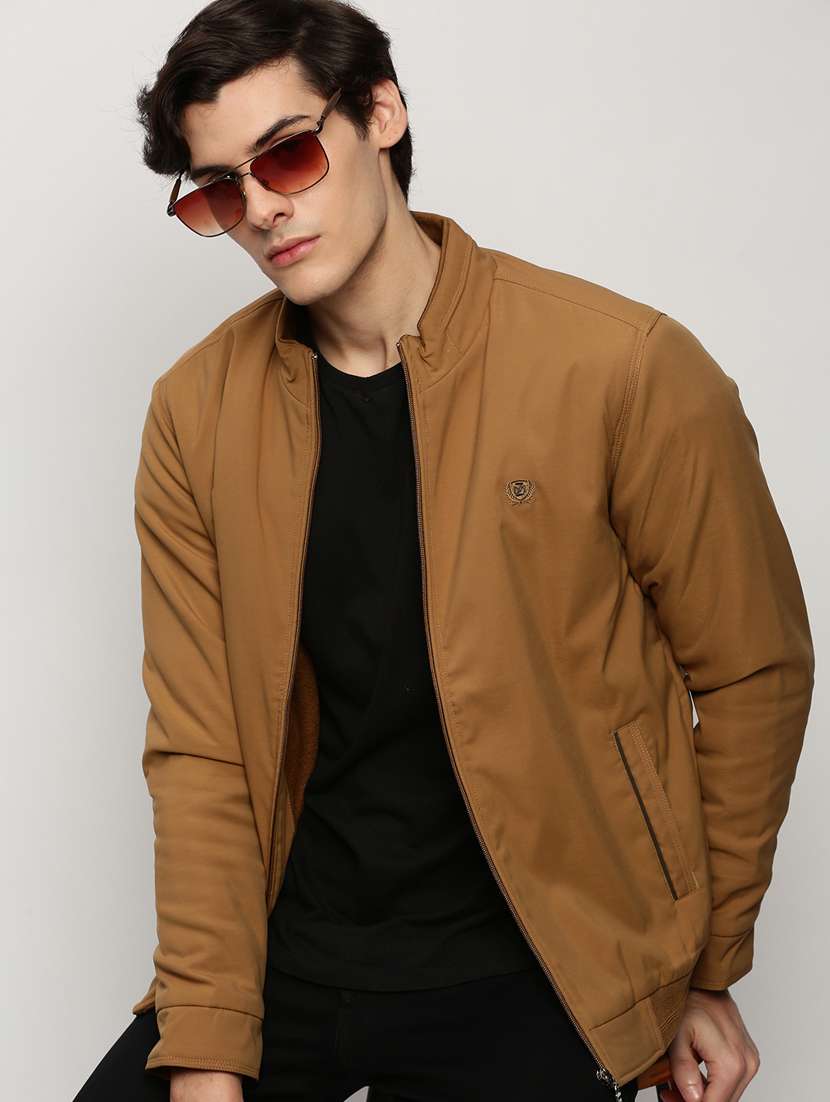 brown nylon bomber jacket - 20325224 -  Standard Image - 3