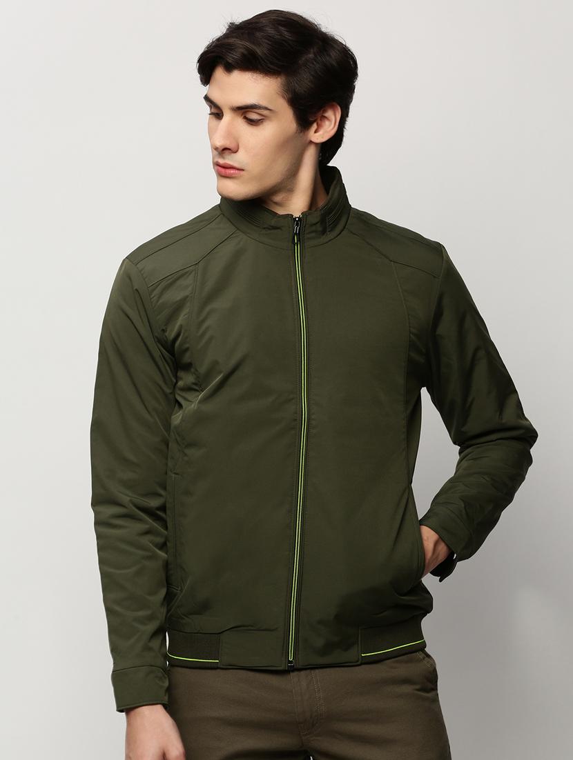 olive green nylon bomber jacket - 20325235 - Zoom Image - 0