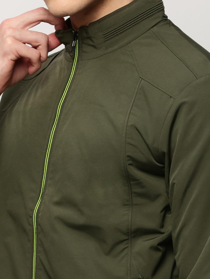 olive green nylon bomber jacket - 20325235 - Standard Image - 5