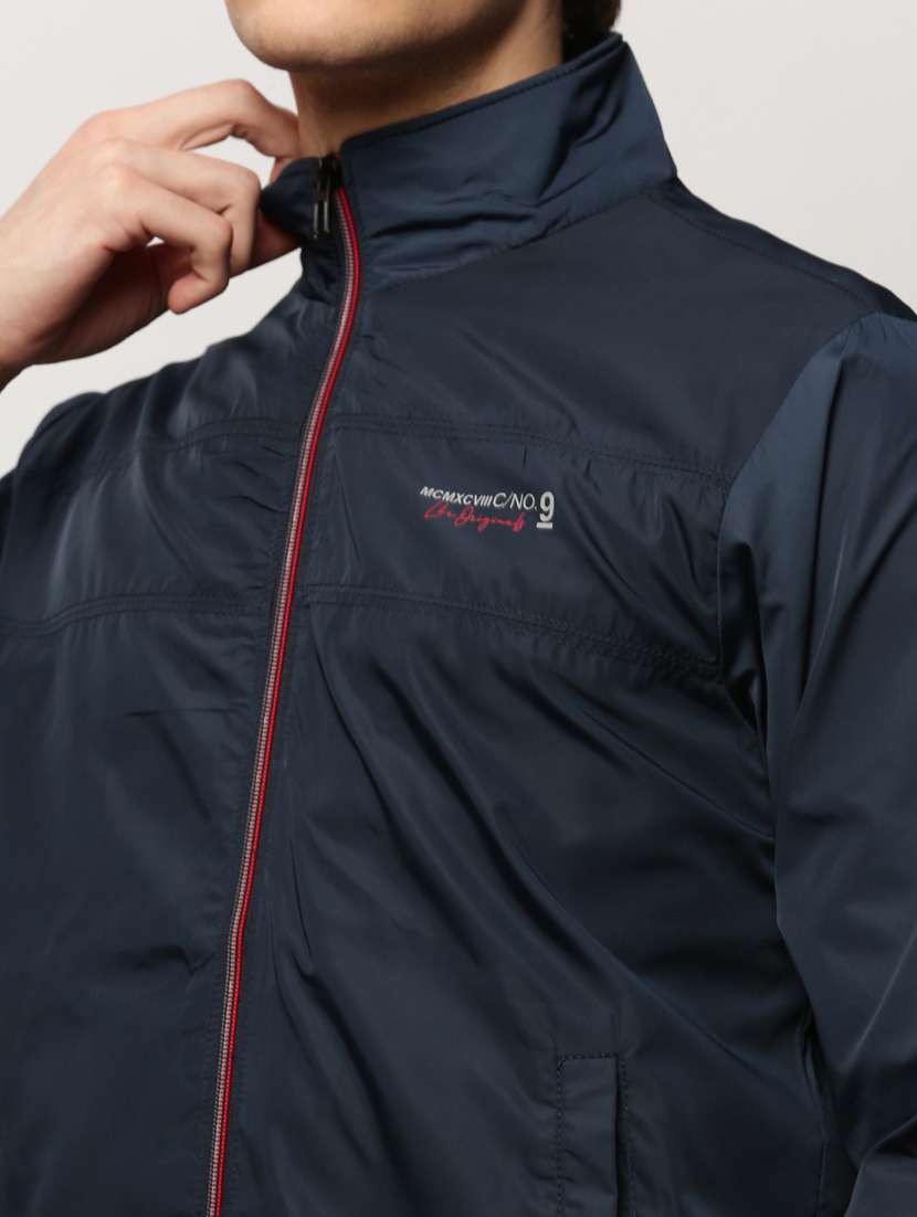 navy blue nylon bomber jacket - 20325241 -  Standard Image - 5