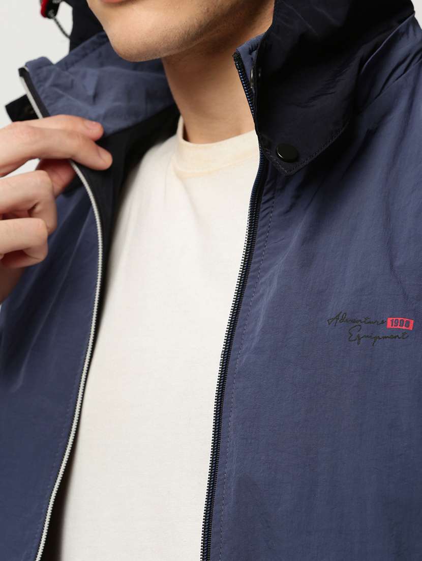 navy blue nylon bomber jacket - 20325244 -  Standard Image - 5