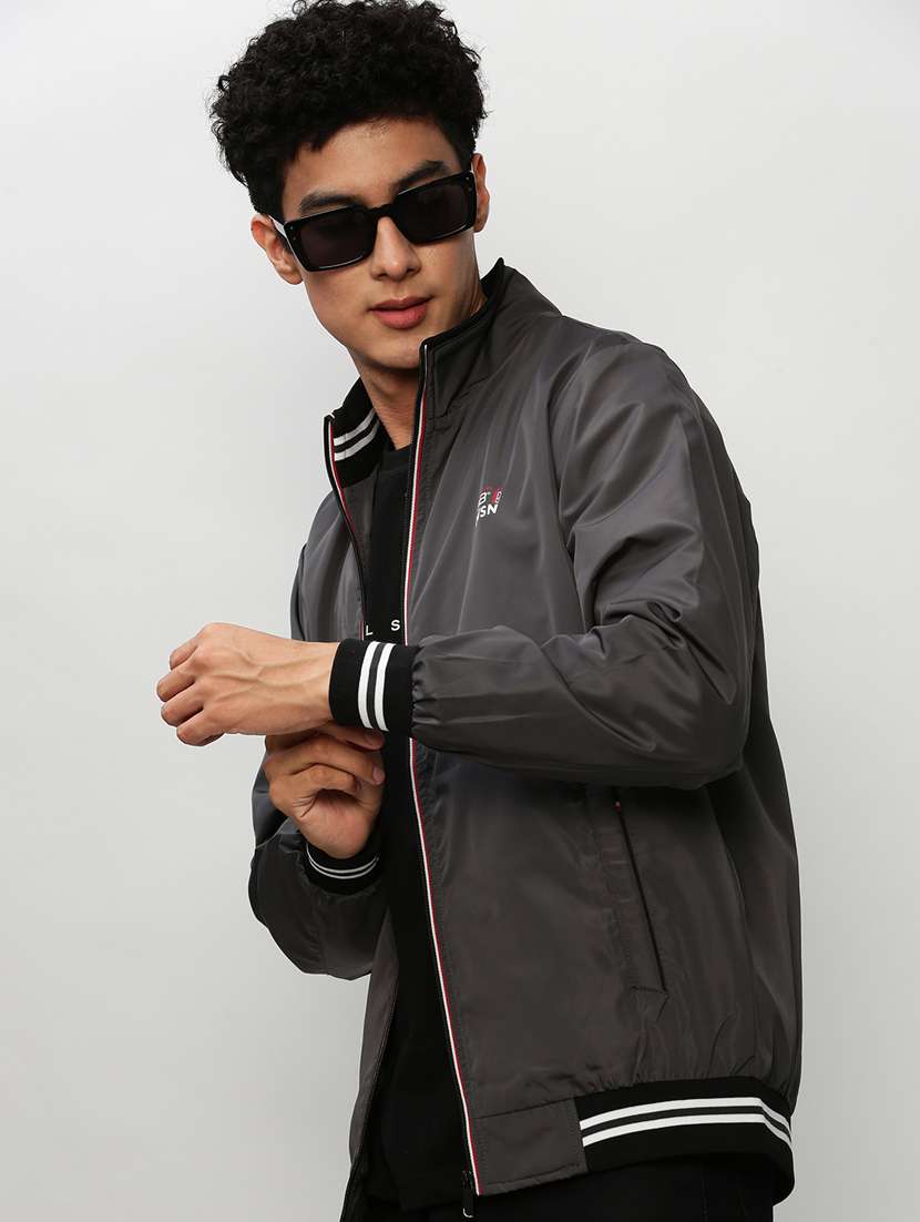 grey nylon bomber jacket - 20325248 -  Standard Image - 3