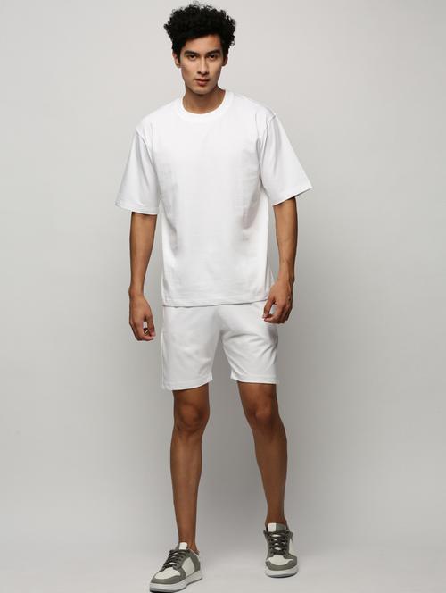 men round neck solid co-ord set - 20325257 - Standard Image - 0
