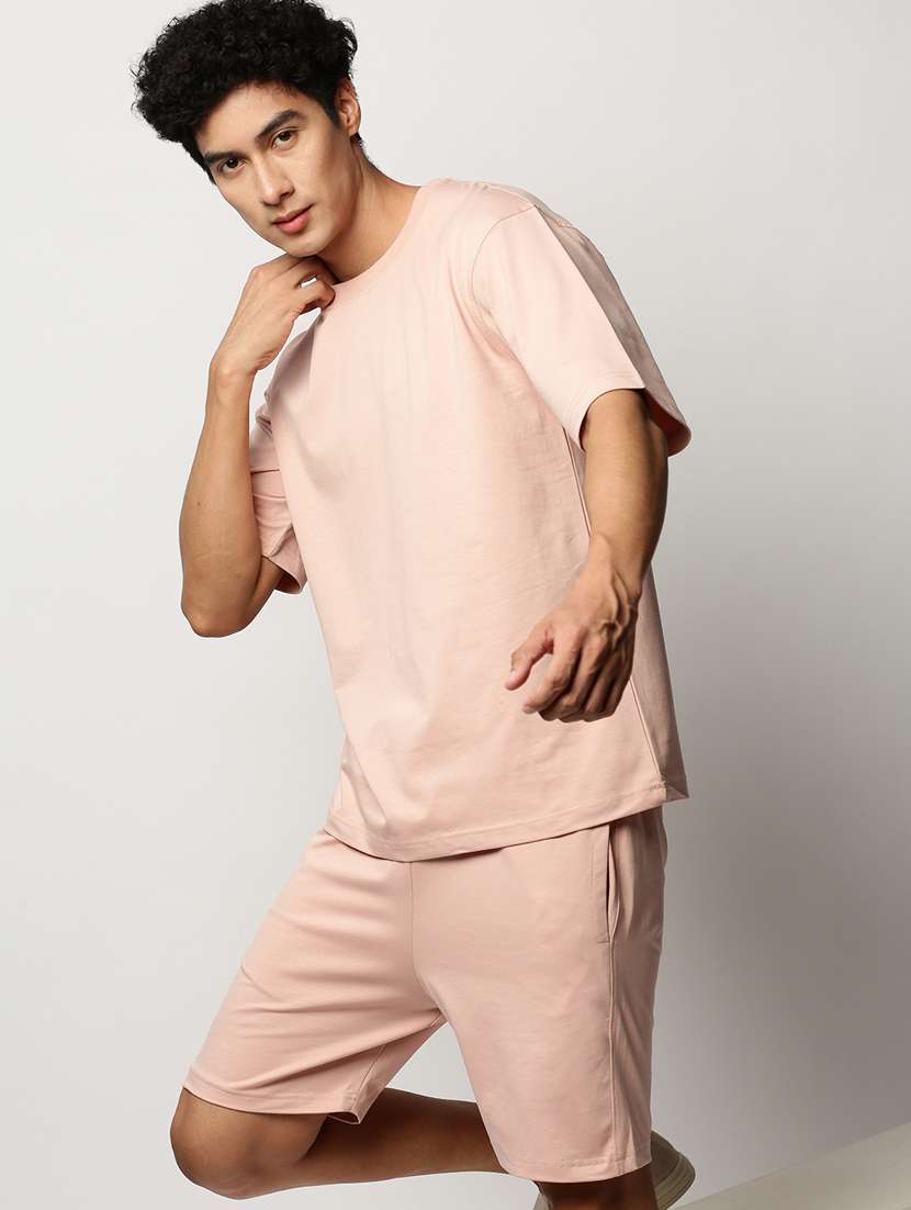 men round neck solid co-ord set - 20325260 -  Standard Image - 3