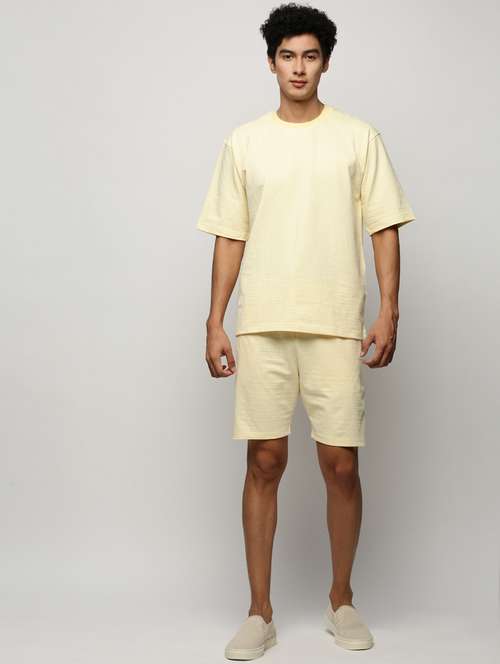 men round neck shorts & t-shirt co-ord set - 20325264 -  Standard Image - 0