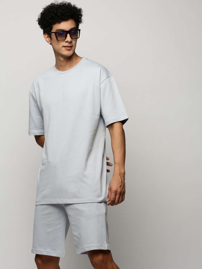 men round neck shorts & t-shirt co-ord set - 20325294 -  Standard Image - 3