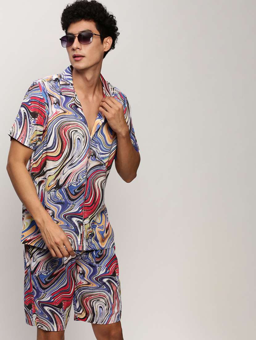 multi colored abstract print co-ord set - 20325296 -  Standard Image - 3