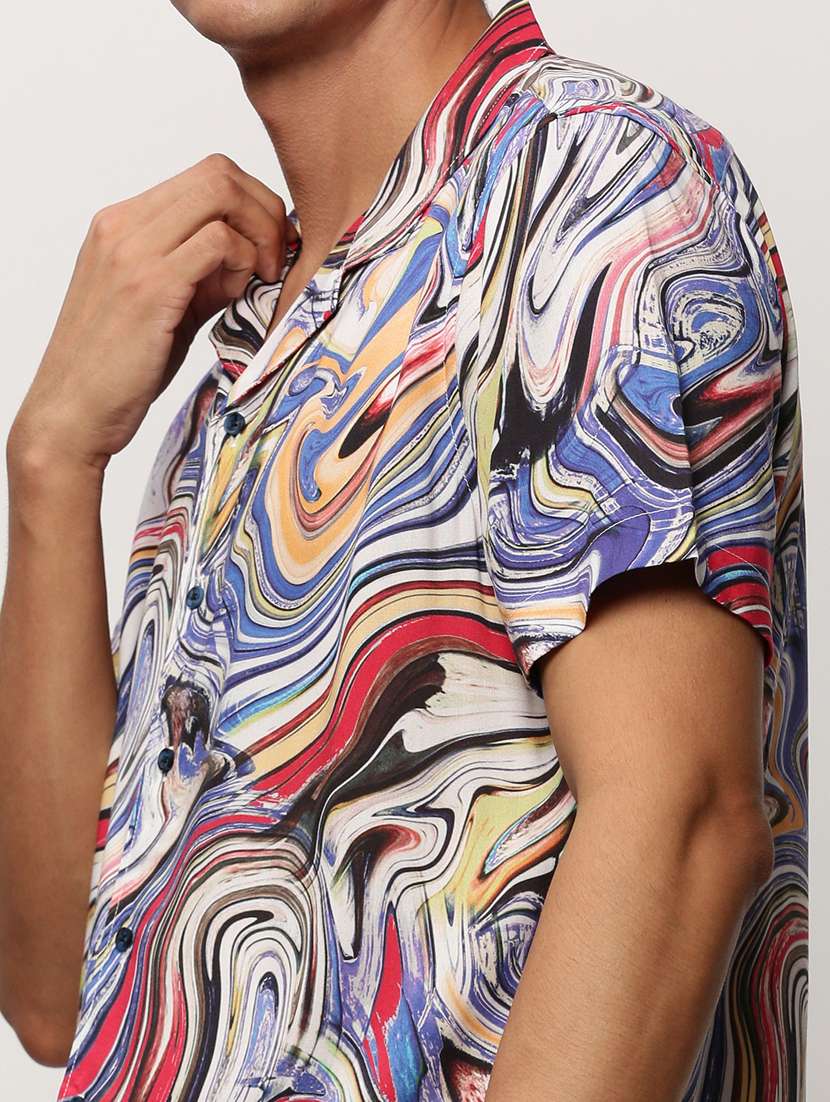 multi colored abstract print co-ord set - 20325296 -  Standard Image - 5