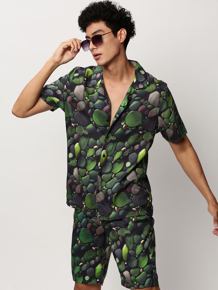 men green printed co-ord set - 20325301 - Standard Image - 3