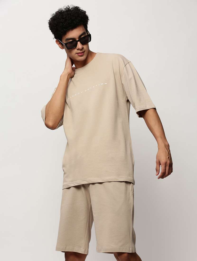 men round neck shorts & t-shirt co-ord set - 20325322 -  Standard Image - 3