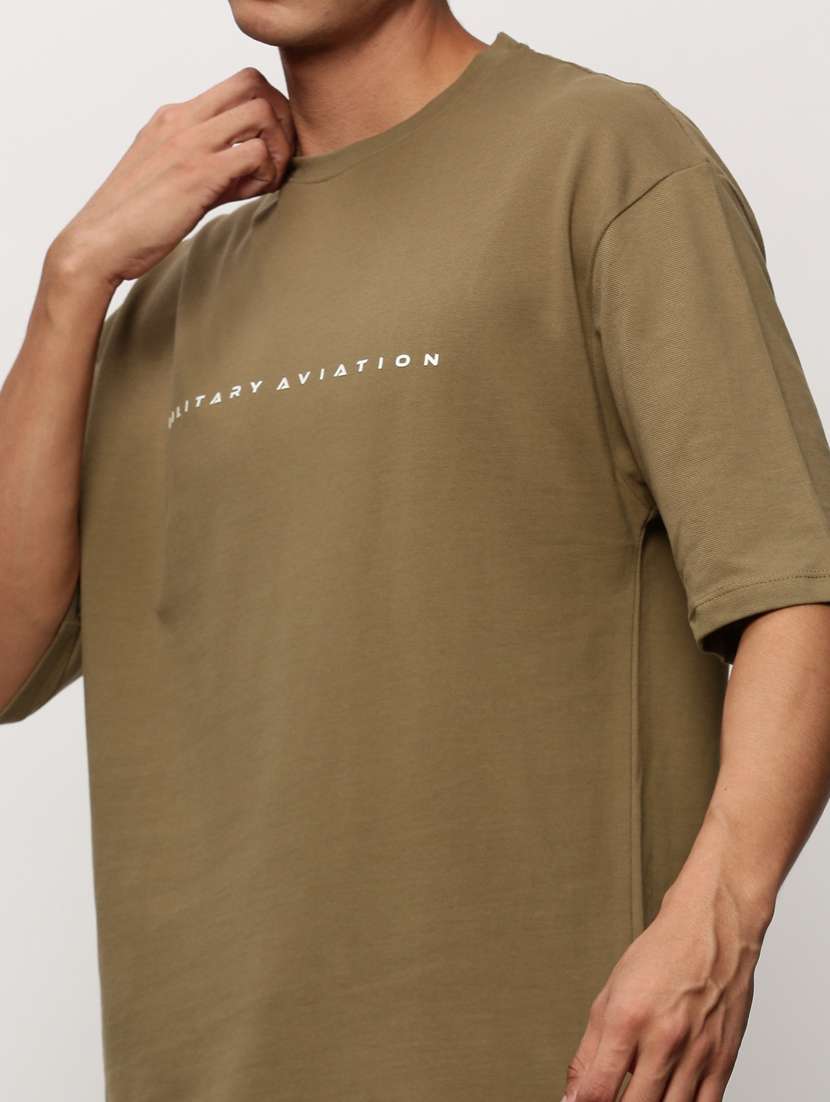 men olive typographic print co-ord set - 20325327 -  Standard Image - 5