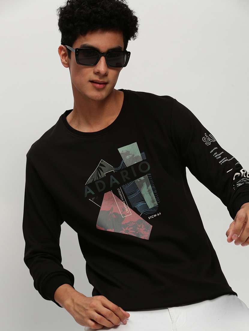 mens front print sweatshirt - 20325331 - Standard Image - 3