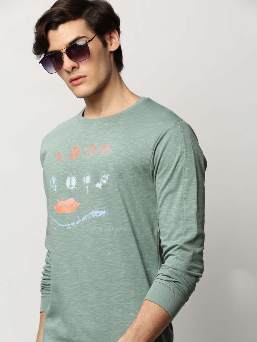 mens front print sweatshirt - 20325354 - Standard Image - 3