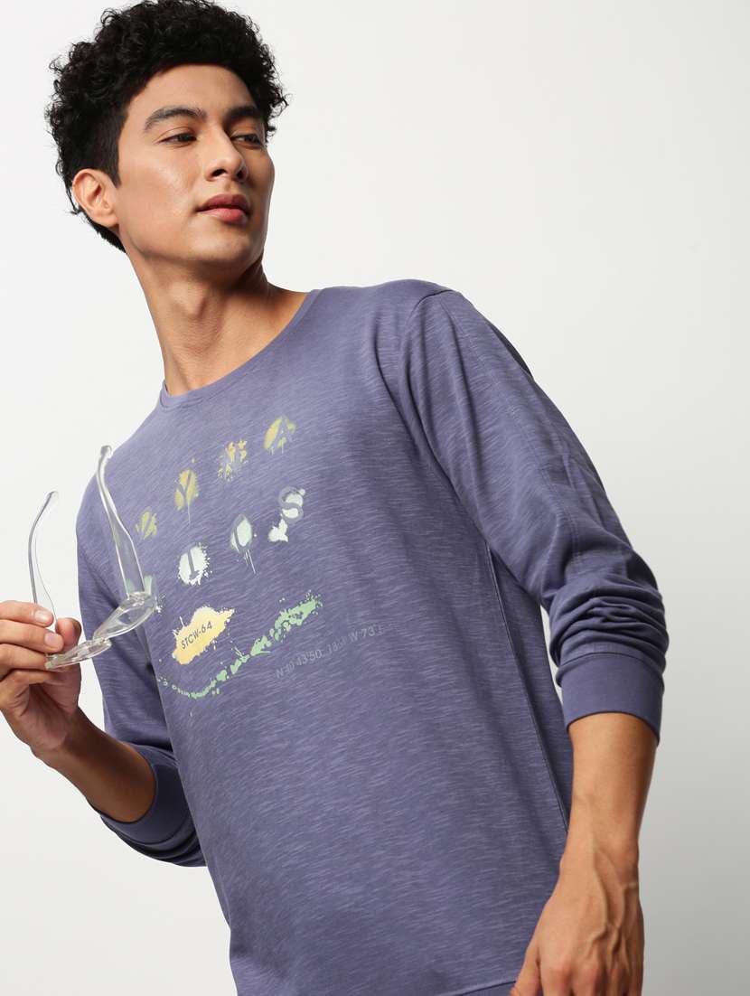 mens front print sweatshirt - 20325355 -  Standard Image - 3