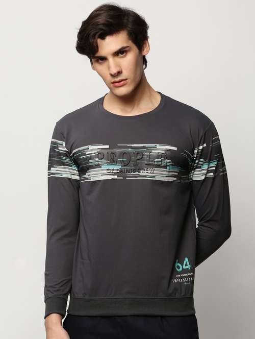 mens chest print sweatshirt - 20325370 - Standard Image - 0